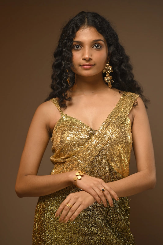 Glamorous Gold Sequin Slip Gown