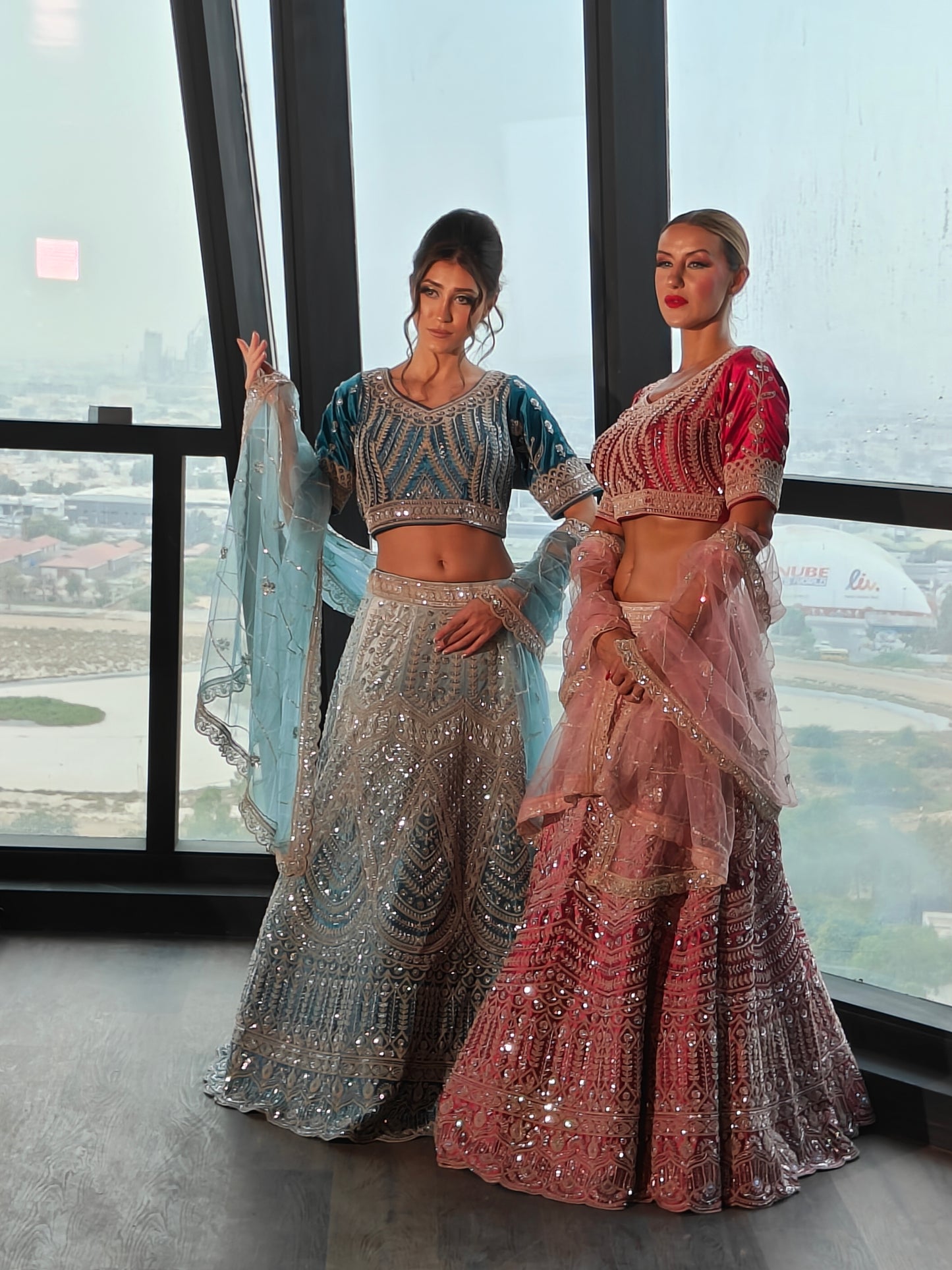 Sequin Embellished Dual Tone Lehenga Set