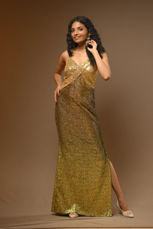Glamorous Gold Sequin Slip Gown