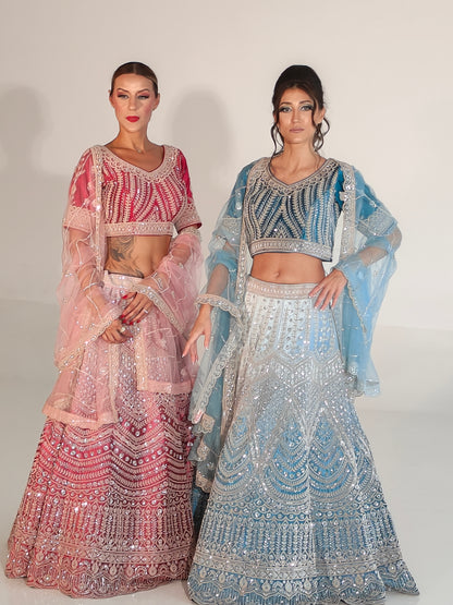Sequin Embellished Dual Tone Lehenga Set