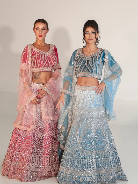 Sequin Embellished Dual Tone Lehenga Set