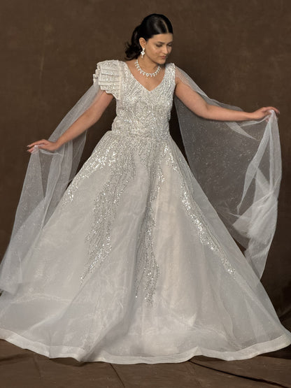 Silver Sequin Bridal Gown