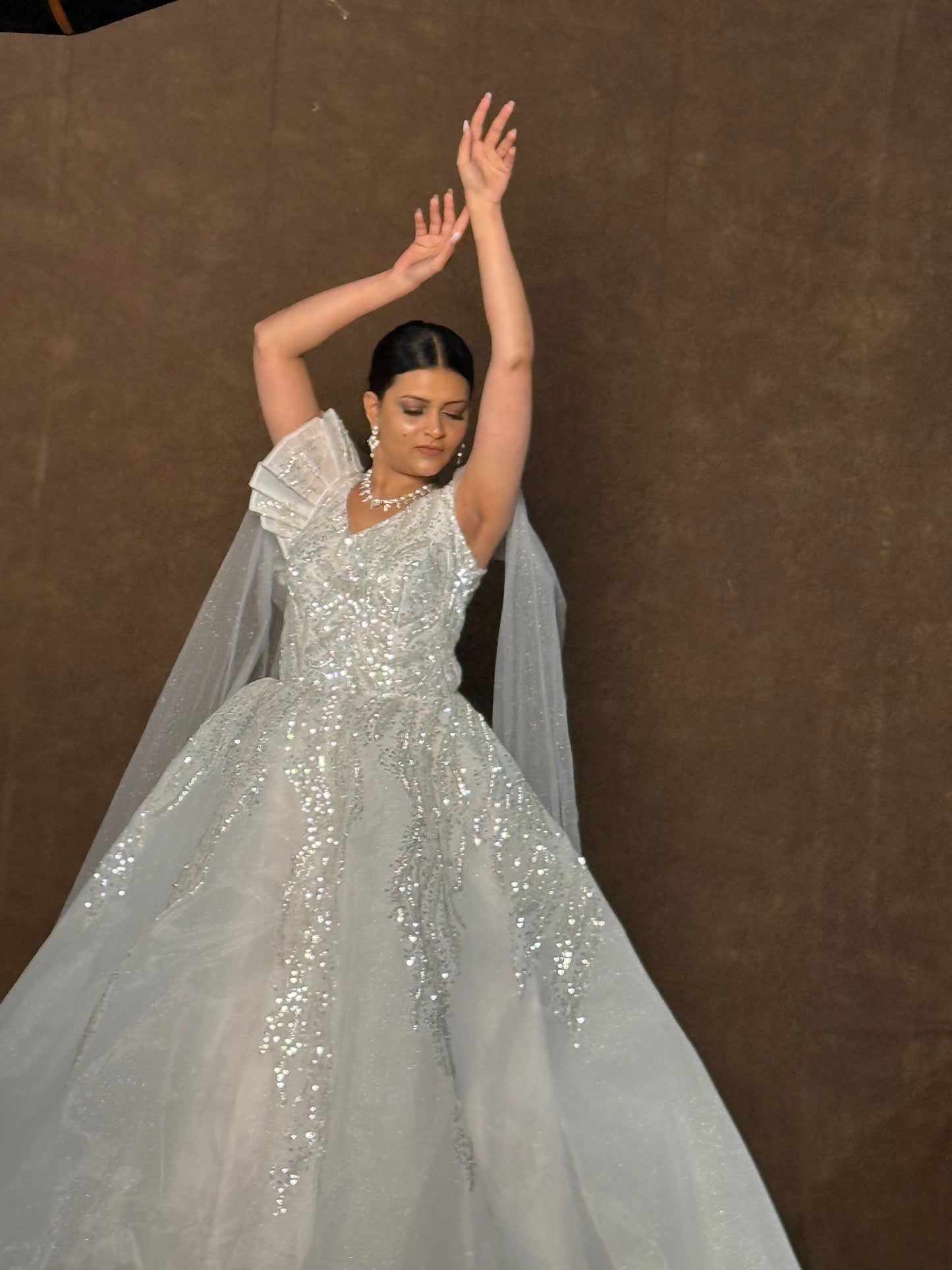 Silver Sequin Bridal Gown