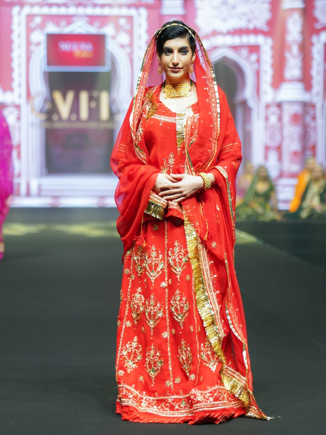 Regal Red and Gold Bridal Lehenga