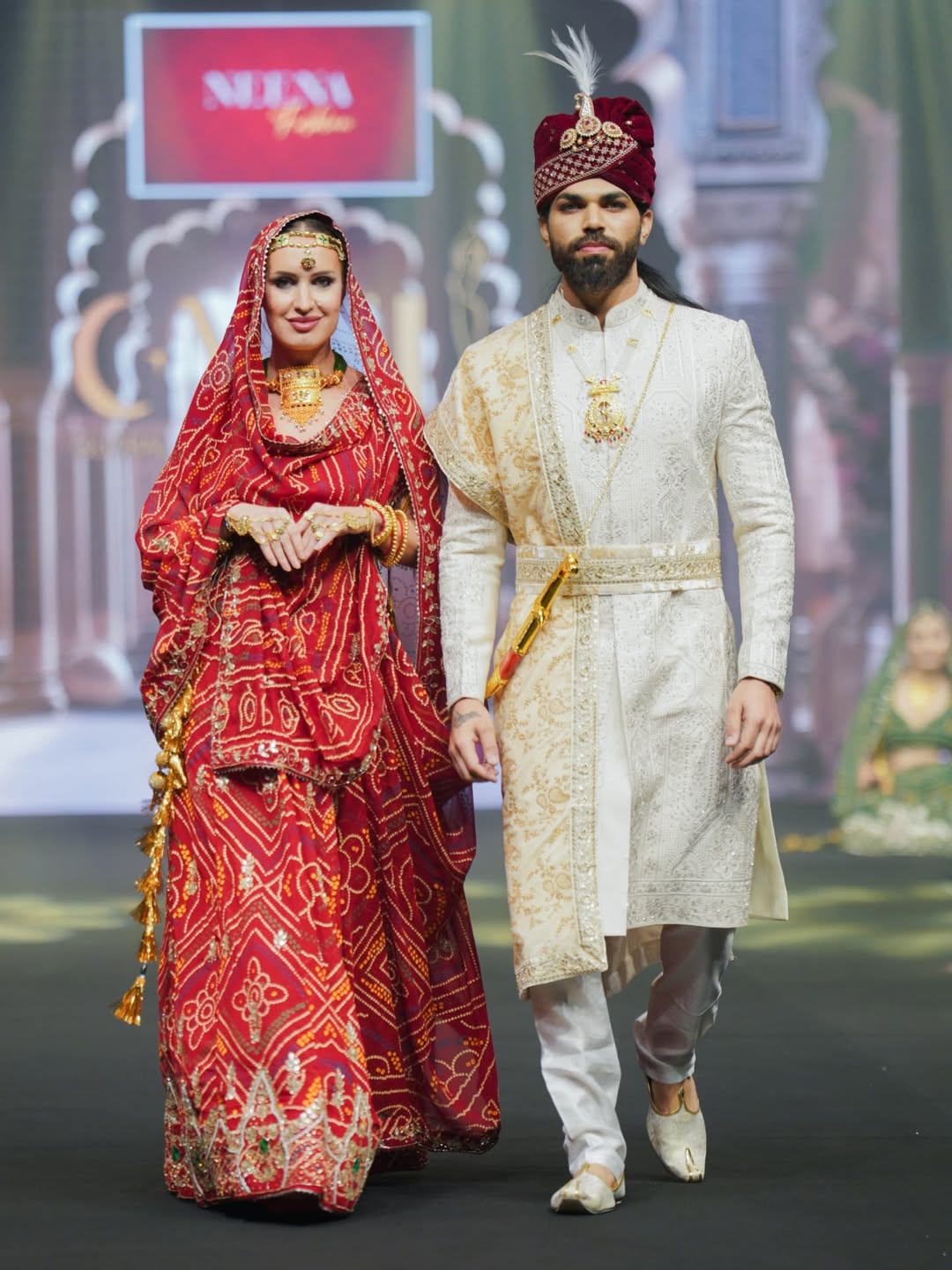 Traditional Red Bandhani Lehenga